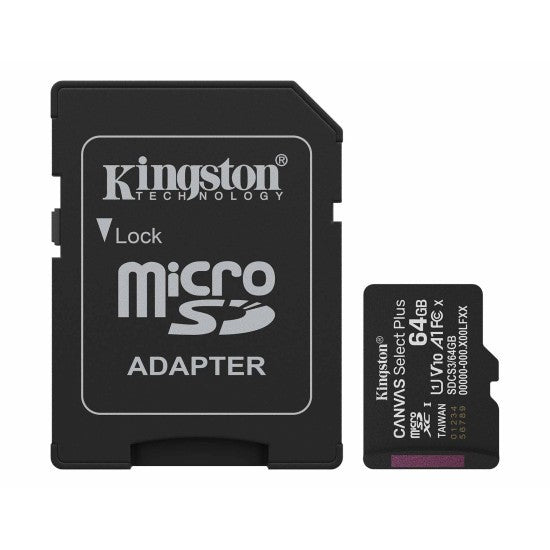 Kingston Canvas Select Plus Gen3 64GB MicroSD SDXC card 100MB/s