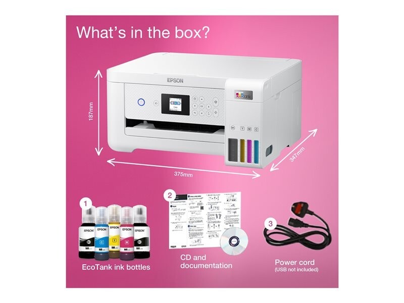 Epson EcoTank ET-2856 Colour Inkjet Standard Printer - White