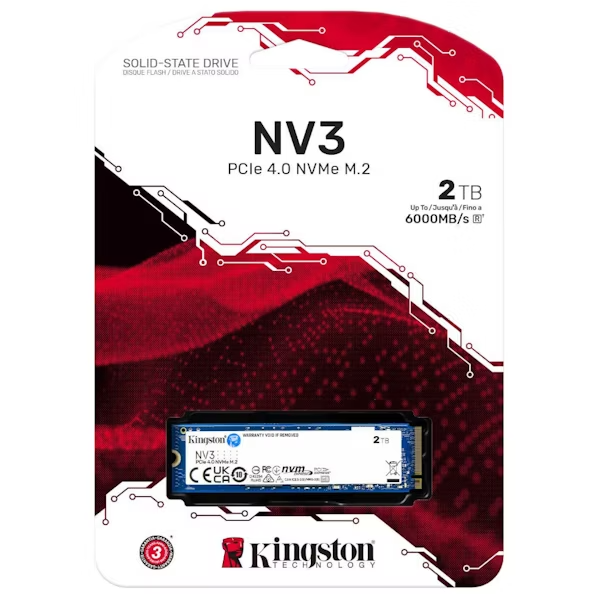 Kingston NV3 - SSD 2TB,1TB,500GB,250 GB - PCIe 4.0 x4 (NVMe)