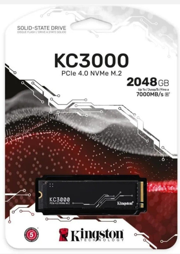 Kingston KC3000 M.2-2280 1TB PCI Express 4.0 x4 NVMe Solid State Drive.