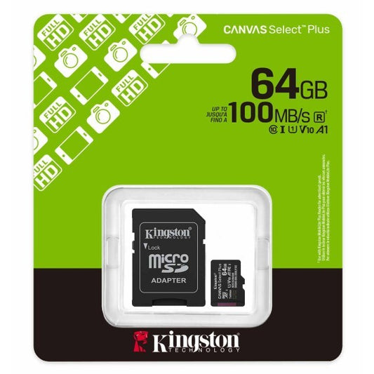 Kingston Canvas Select Plus Gen3 64GB MicroSD SDXC card 100MB/s