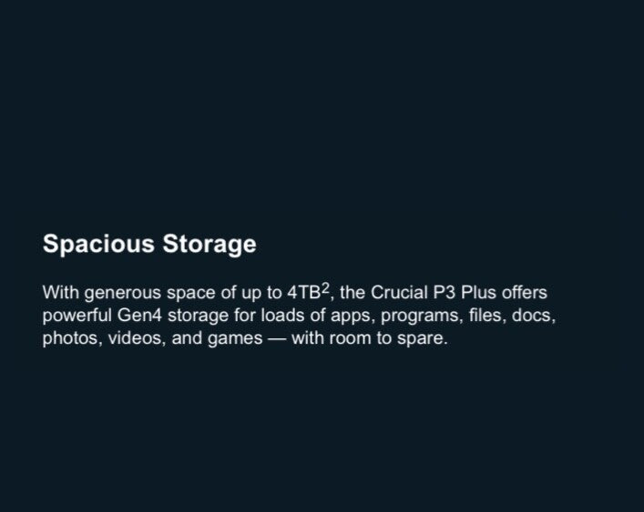 Crucial P3 Plus 1TB NVMe Internal SSD (CT1000P3PSSD8) Brand New Sealed