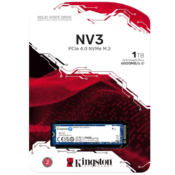 Kingston NV3 - SSD 2TB,1TB,500GB,250 GB - PCIe 4.0 x4 (NVMe)