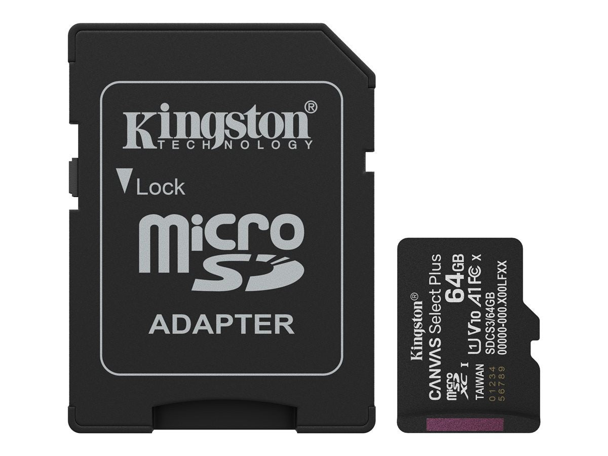 Kingston Canvas Select Plus Gen3 64GB MicroSD SDXC card 100MB/s