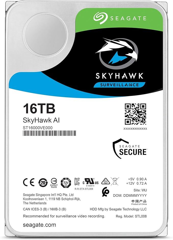 Seagate SkyHawk AI, 16 TB, Surveillance Internal Hard Drive HDD ? 3.5 Inch SATA