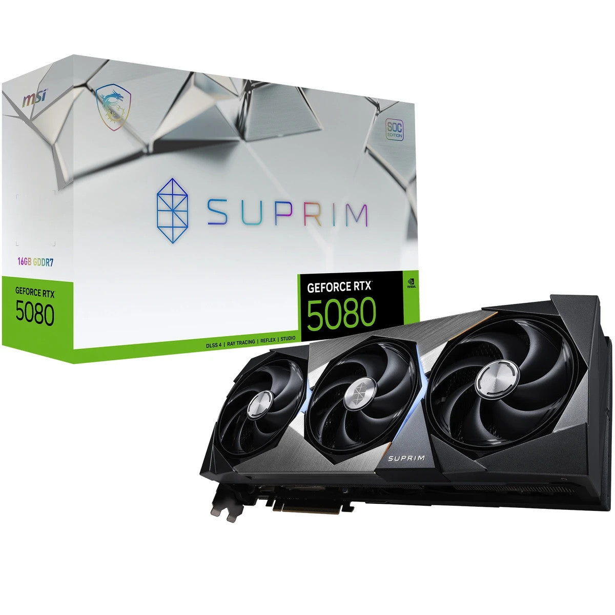 MSI SUPRIM GeForce RTX5080 16G SOC, GeForce RTX 5080, 16 GB, GDDR7, 256 bit, 768