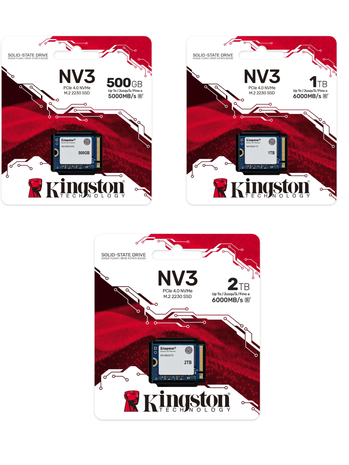 Kingston NV3 - SSD - 500GB 1TB 2 TB - PCIe 4.0 x4 (NVME)