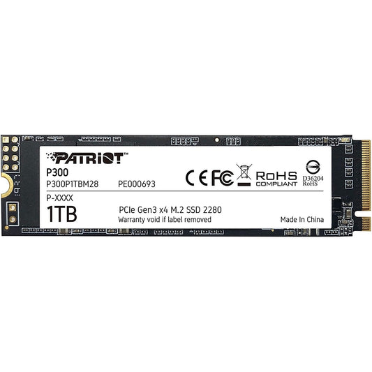 Patriot P300 (P300P1TBM28) 1TB NVMe SSD, M.2 Interface, PCIe Gen3, 2280, Read 21