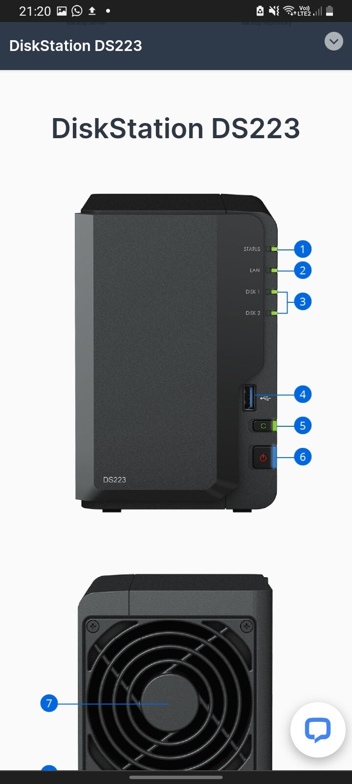 Synology Disk Station DS223 - NAS server - 2 bays - SATA 6Gb/s - RAID 0, 