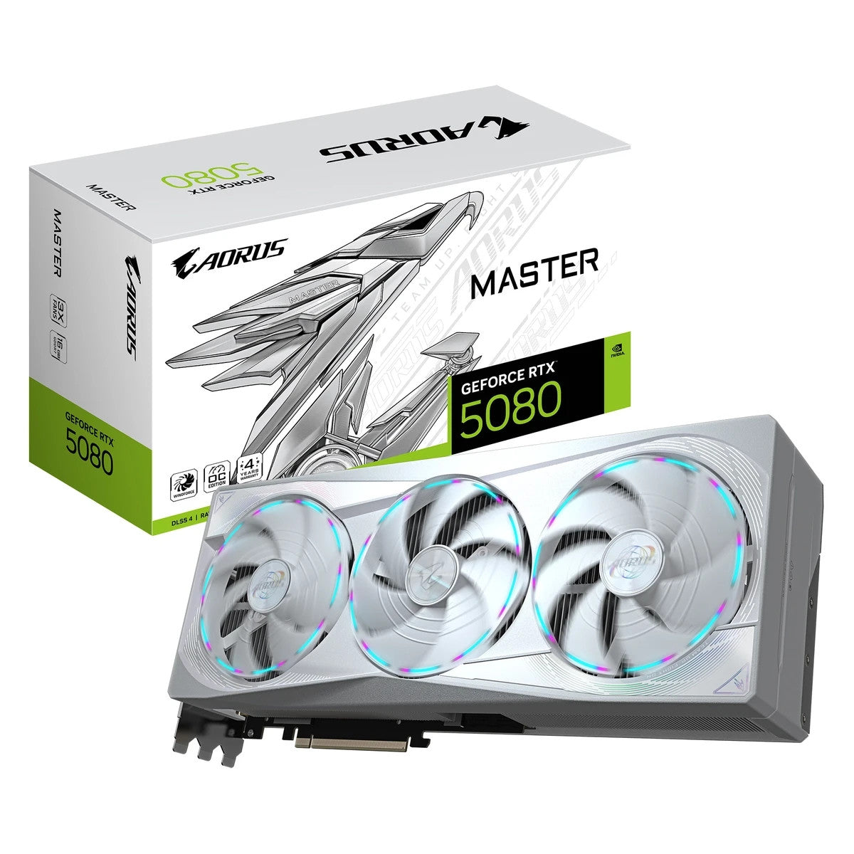 GIGABYTE AORUS GeForce RTX 5080 MASTER ICE 16G Graphics Card - 16GB GDDR7, 256bi