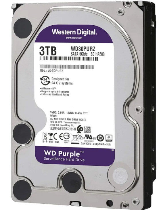 WD Purple WD33PURZ - hard drive - 3 TB - surveillance - SATA 6Gb/s
